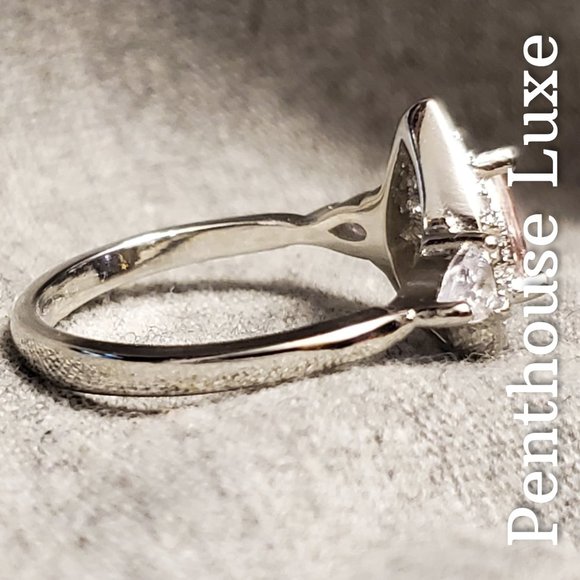 FINAL RESTOCK!! Double Halo Pink CZ Sterling Silver Plated Ring - Picture 2 of 5